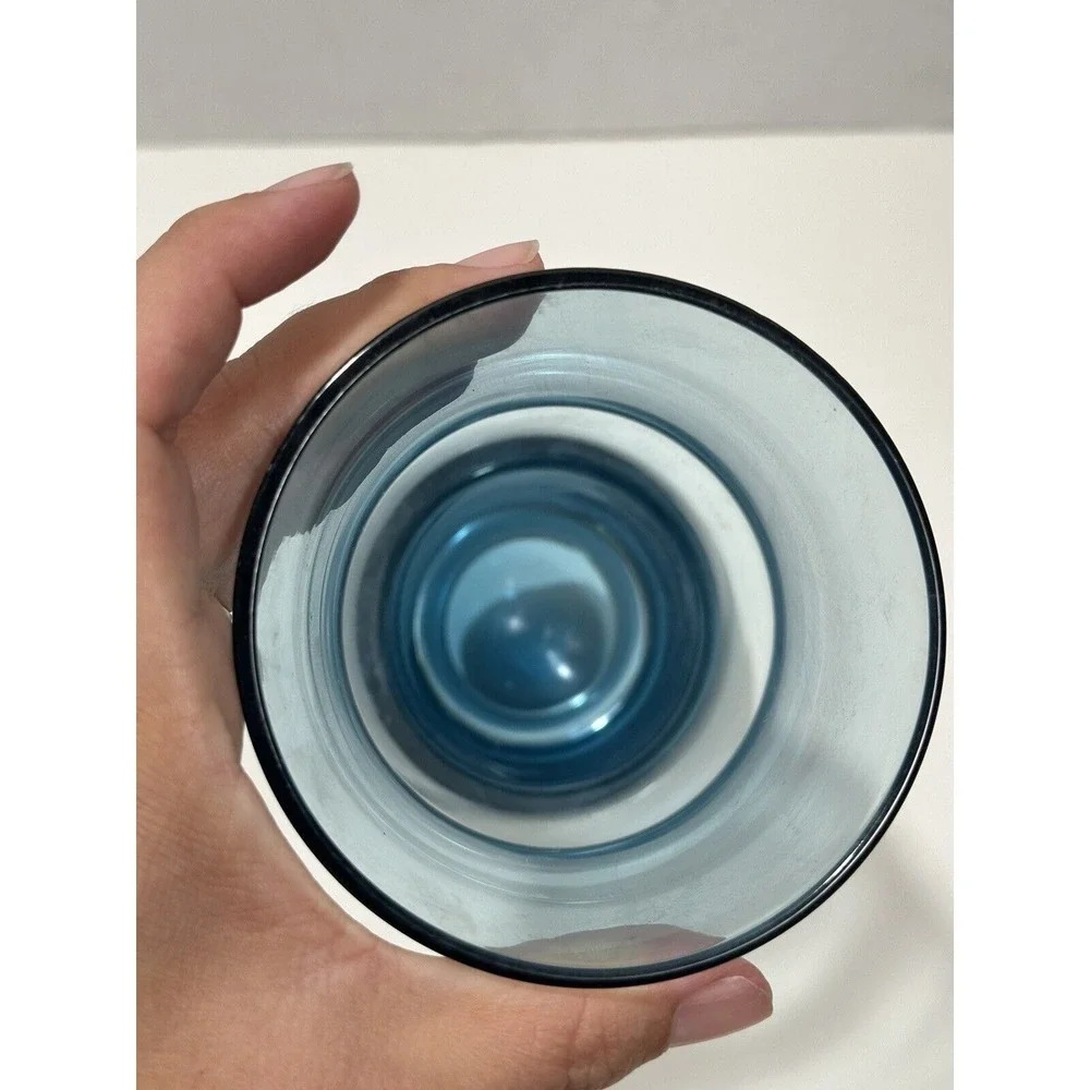 Blue Ombre Art Glass Vase Bo‎ borgstrom Hand Blown Mid Century MCM Weighted Base